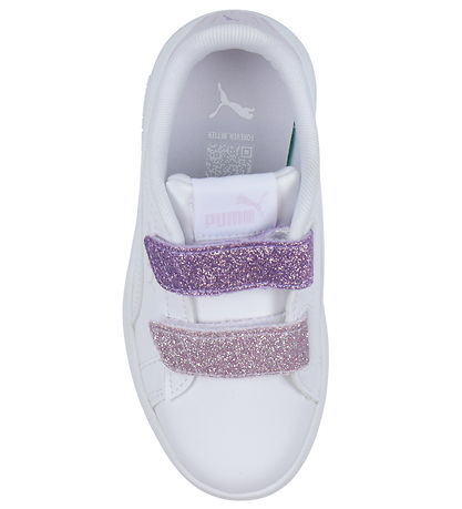 Puma Skor - Smash 3.0 L Glitter Velcro - White/Lavender Varning
