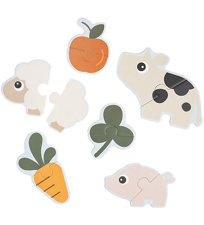 Done by Deer Jigsaw Puzzle - 12 pcs - Tiny Farm Colour Mix
