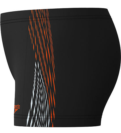 Speedo Badbyxor - Plastisol Placement - Svart m. Orange