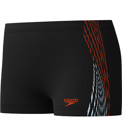 Speedo Badbyxor - Plastisol Placement - Svart m. Orange