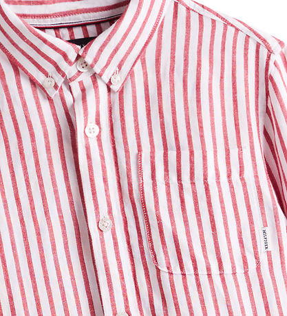 Tommy Hilfiger Skyrta - Aðalrautt Stripe
