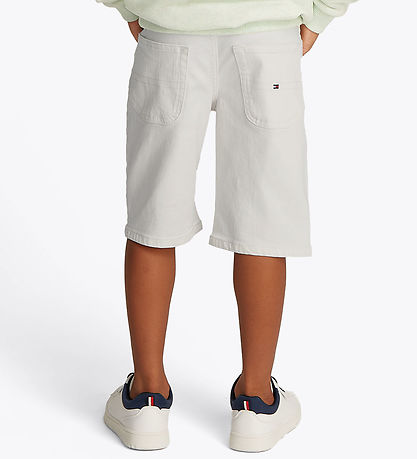 Tommy Hilfiger Stuttbuxur - Gallaefni - Nútíma Straight - Hvítt