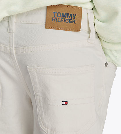 Tommy Hilfiger Stuttbuxur - Gallaefni - Nútíma Straight - Hvítt