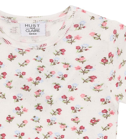 Hust and Claire Bodysuit s/s - Bri - Ivory w. Flowers