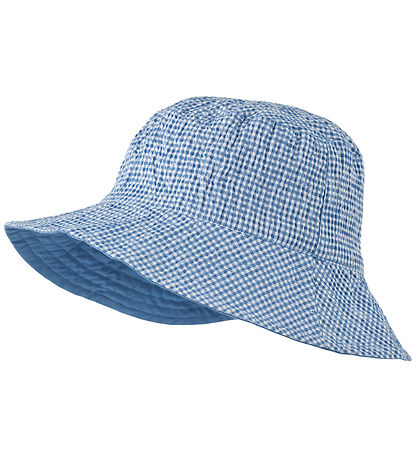 Liewood Bucket Hat - Damon - Reversible - Check Riverside/Crisp 