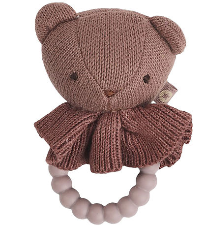 Smallstuff Rattle Teether - Knitted - 10 cm - Dark Rose
