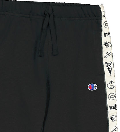 Champion Sweatpants - Elastic Cuff - Black w. Print