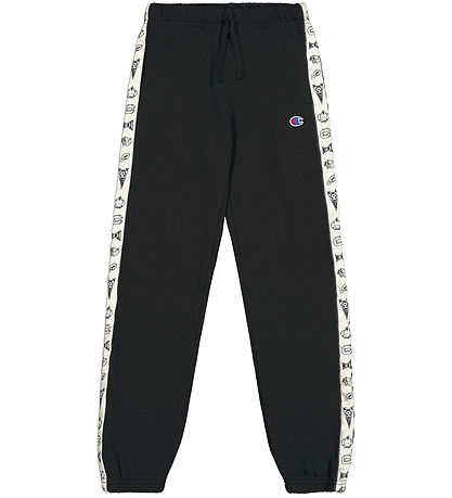 Champion Sweatpants - Elastic Cuff - Black w. Print