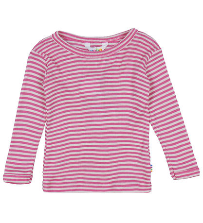 Joha Blússa - Rib - Ull/Silki - Off White/Bleikt