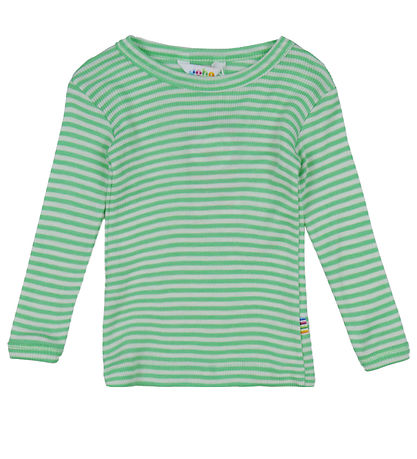 Joha Blússa - Rib - Ull/Silki - Off White/Grænt