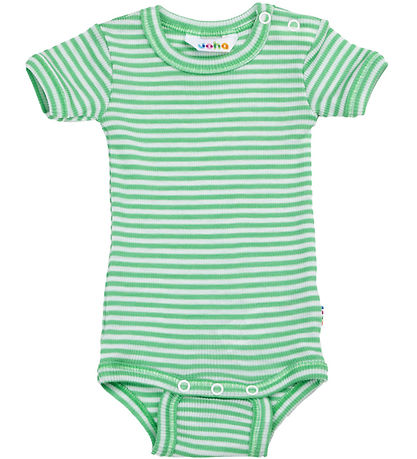Body m/c Joha - Rib - Laine/Soie - Off White/Vert