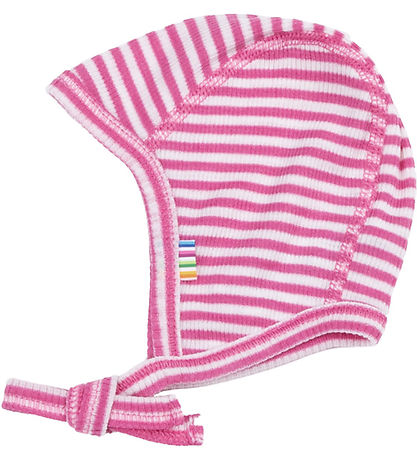 Joha Baby Hat - Rib - Wool/Silk - Off White/Pink