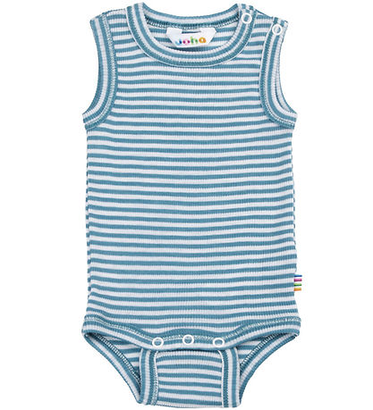 Joha Bodysuit Sleeveless - Rib - Wool/Silk - Off White/Blue