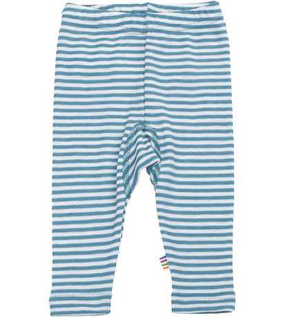 Joha Leggings - Rib - Wool/Silk - Off White/Blue