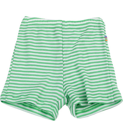 Joha Shorts - Rib - Wool/Silk - Off White/Green