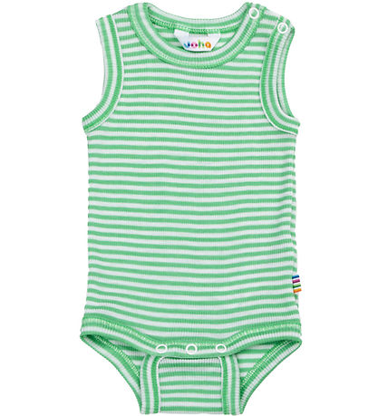 Joha Bodysuit Sleeveless - Rib - Wool/Silk - Off White/Green