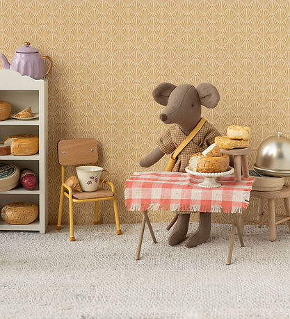 Maileg Mus - Mouse Mouse - Lysebrun/Gul Veske