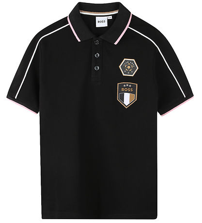 BOSS Polo - Team BOSS - Svart M. Bleikt