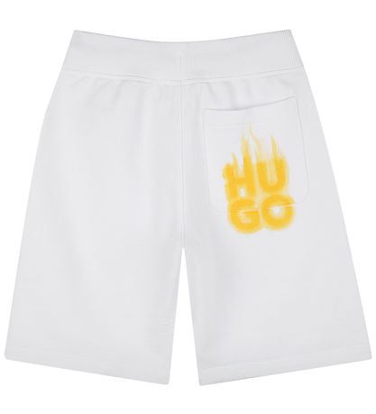 Shorts en Molleton HUGO - Blanc av. Jaune