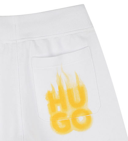 Shorts en Molleton HUGO - Blanc av. Jaune