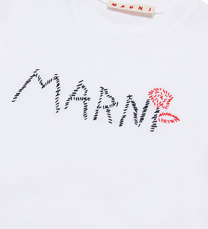 Marni Stuttermabolur - Skera - Hvítt M. Útsaumur