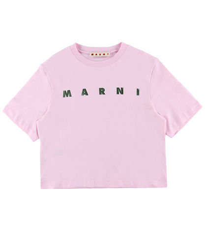 Marni Stuttermabolur - Skera - Soft Bleikt M. Prentað