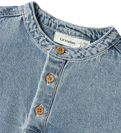 Lil' Atelier Stuttermabolur - NmmFundo - Medium+ Blue Denim