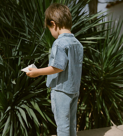 Lil' Atelier Stuttermabolur - NmmFundo - Medium+ Blue Denim
