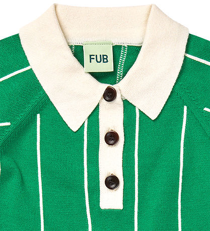 FUB Stuttermabolur - Polo - Basil/Ecru