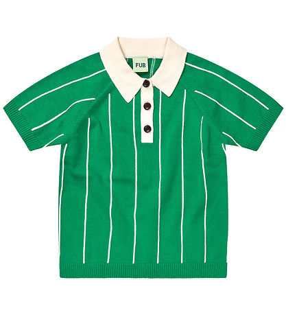 FUB Stuttermabolur - Polo - Basil/Ecru