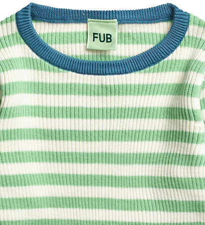 FUB Bluse - Rib - Ecru/Smaragd