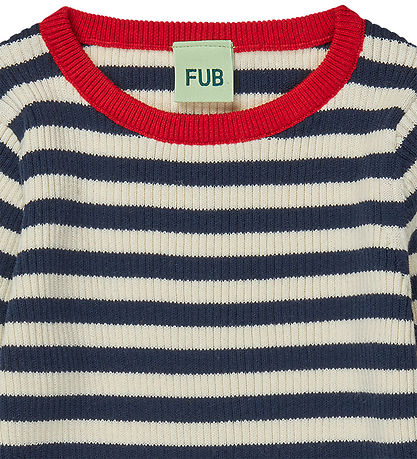 FUB Blouse - Rib - Ecru/Dark Navy
