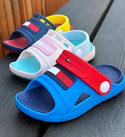 Tommy Hilfiger Sandals - Comfy - Sky Blue/Red