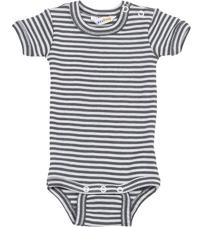 Joha Romper s/s - Rib - Wol/Zijde - Donkergrijs