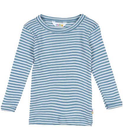 Joha Bluse - Rib - Wolle/Seide - Blau