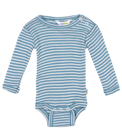 Joha Romper l/s - Rib - Wol/Zijde - Blauw