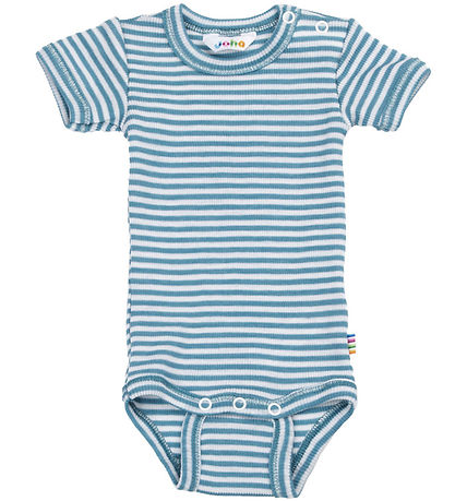 Joha Bodysuit s/s - Rib - Wool/Silk - Blue