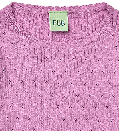 FUB Stuttermabolur - Rib - Pointelle - Orchid