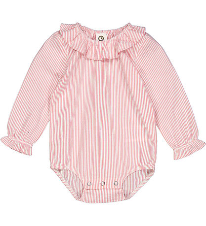 Müsli Bodysuit l/s - Seersucker Stripe - Conditioner Cream/Bubbl