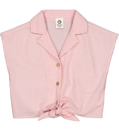 Müsli Skyrta - Seesucker - Crop - Hárnæring Cream/Bubblegum