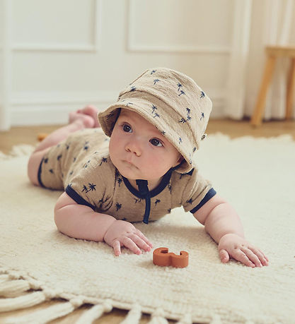Müsli Bodysuit s/s - Palm - Cashmere/Night Blue