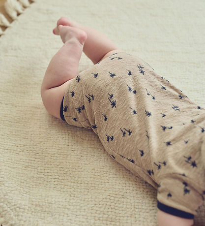 Müsli Bodysuit s/s - Palm - Cashmere/Night Blue