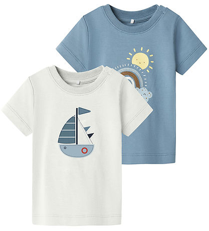 Name It T-Shirt - NbmFlorin - 2er-Pack - Spring See/Cloud Tänzer