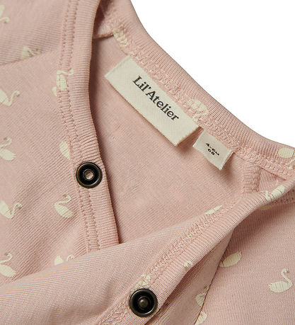 Lil Atelier Wikkelromper l/s - NbfGayo - Peach Zweep/ZWANEN