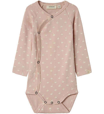 Lil Atelier Wikkelromper l/s - NbfGayo - Peach Zweep/ZWANEN