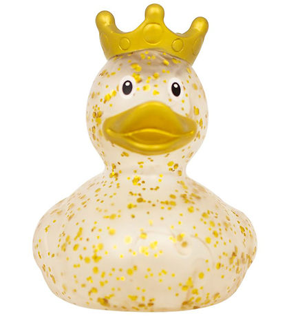 Rubber Duck - Duck w. Crown - Glitter Gold