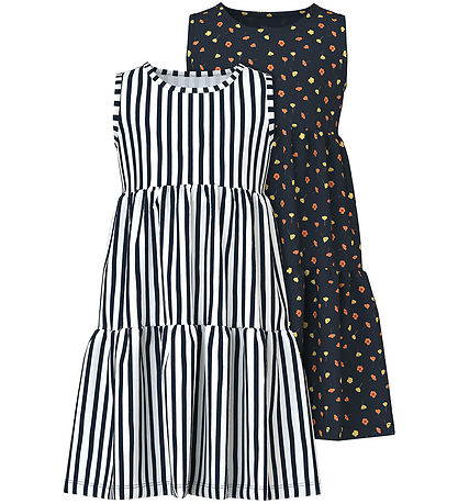 Name It Kleid - NkfVigga - 2er-Pack - Dark Sapphire/Brigtht Whit