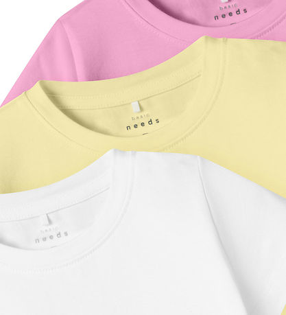 Name It T-shirt - NmfVibbi - 3-Pack - Pastel Yellow/Pink Frostin