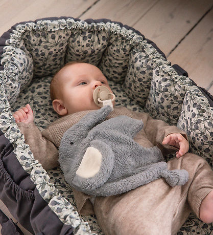 Sebra Comfort Blanket w. Pacifier holder - Dusty Blue