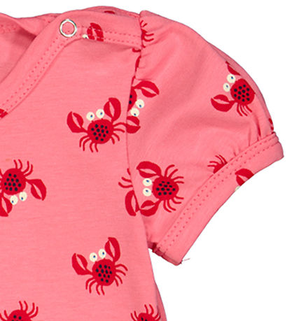 Freds World Bodysuit l/s - Crab Puff - Pink/Red/Navy